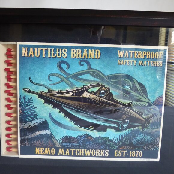 DISNEY 20,000 LEAGUES UNDER THE SEA NAUTILUS 3D SHADOWBOX ARTWORK CHET PHILLIPS - Picture 5 of 14
